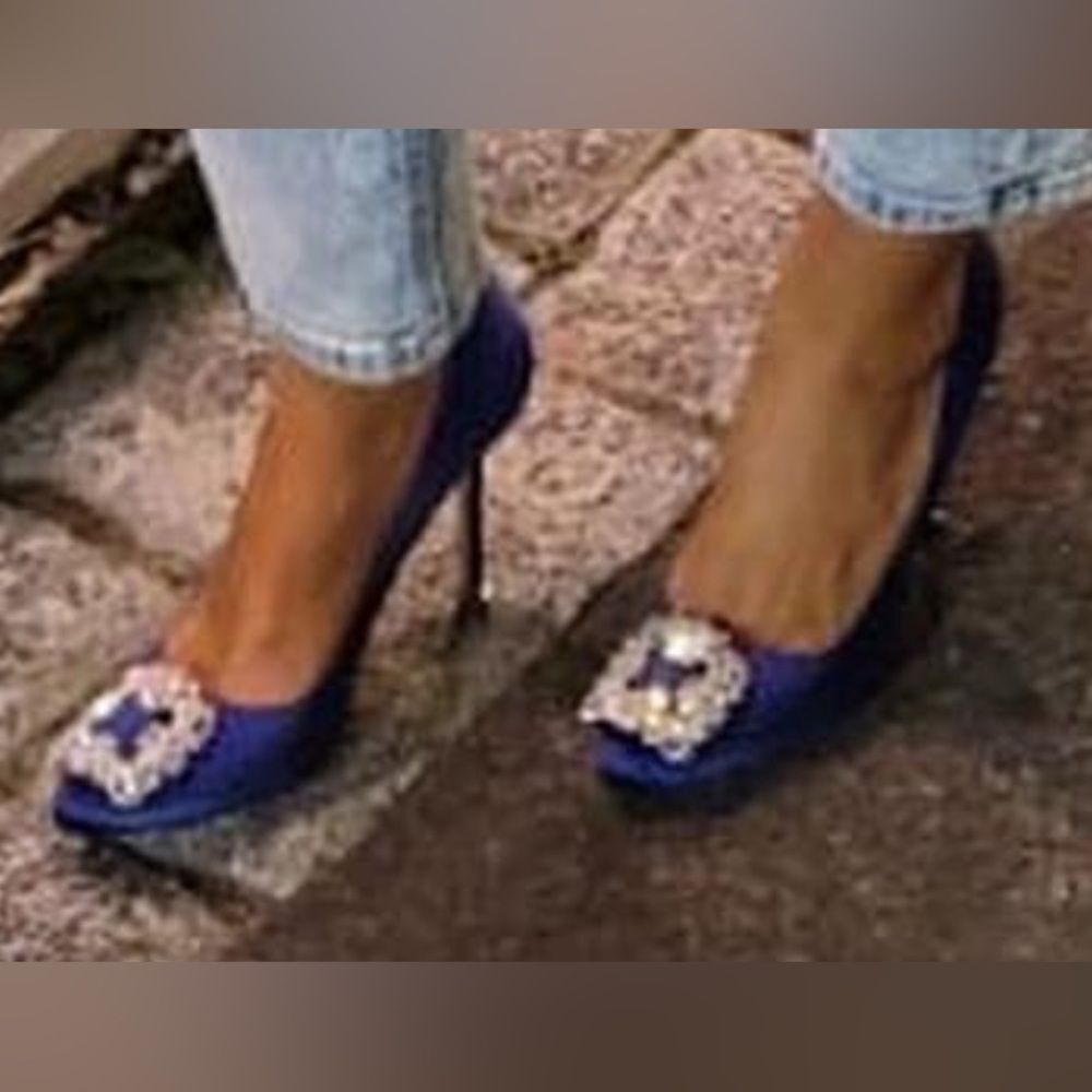 Manolo Blahnik Hangisi Raso in Bleu